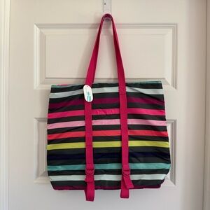 NWT Colorful Striped Tote Bag with yoga mat holder